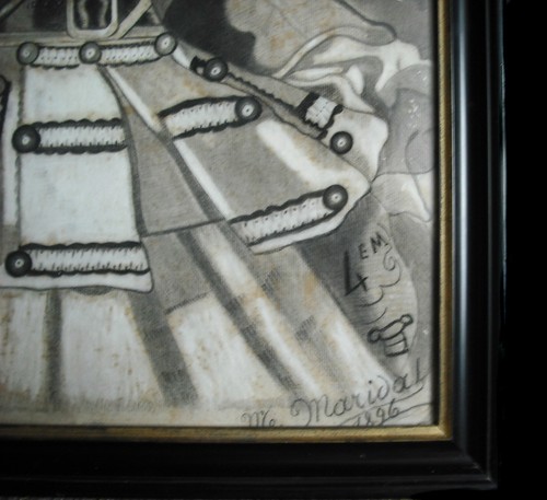 Petite fille en tenu d'apparat fusain signé Maridal 1896 girl ceremonial dress - Photo 3/5