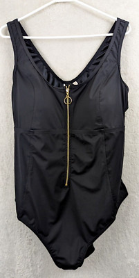 Artesands sz 18 Allegro Fuseil One Piece Swimsuit black zip swim 0009