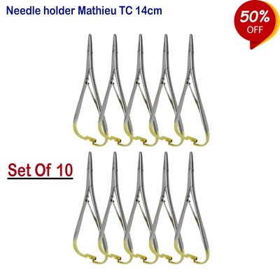 Dental Instrumente Chirurgische Mathieu Nadelhalter TC Pinzette 10er Set