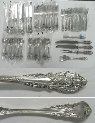 アメリカ　純銀　シルバー　フォーク　スターリングシルバー　Wallace Wallace SIR CHRISTOPHER 1936 Sterling Silver 46pc 8 Service