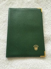 100 ORIGINAL ROLEX GREEN LEATHER PASSPORT WALLET HOLDER 68.08.55 EXCELLENT COND