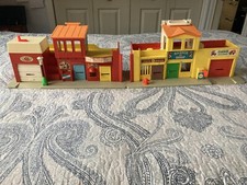 Vintage 1973 Fisher Price Vintage Little People Main Street Village Play Set