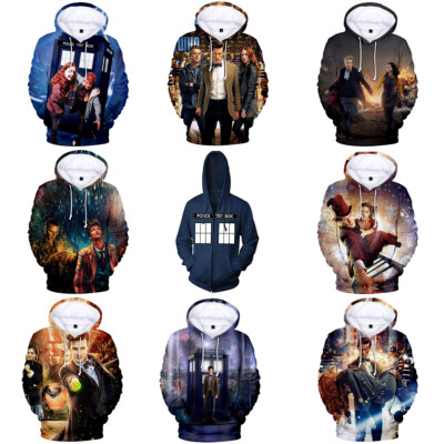 Doctor Who 3D Hoodies Cosplay The Doctor TARDIS Sweatshirts Jacket Coat Costumes