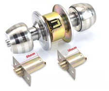 Stainless Steel Round Knobs Privacy Passage Entrance Lock Door Entry with Key Y