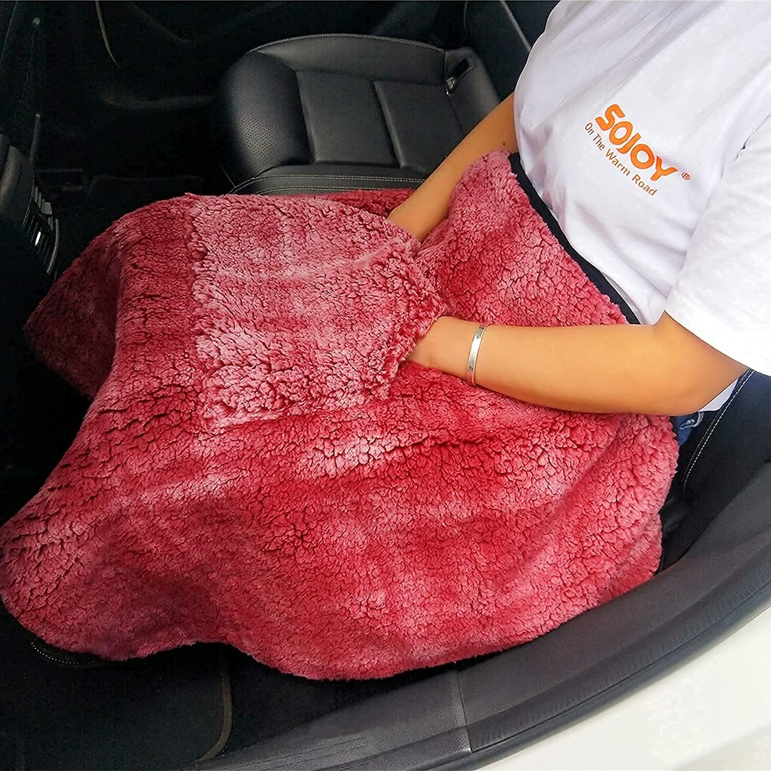 Sojoy Warm Blanket Sherpa Fleece Throw for Wheelchair, Sofa, Shoulder