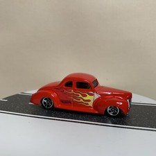 2002 Hot Wheels 24 First Editions 12/42 '40 FORD COUPE Red w/Chrome 5sp, Flames