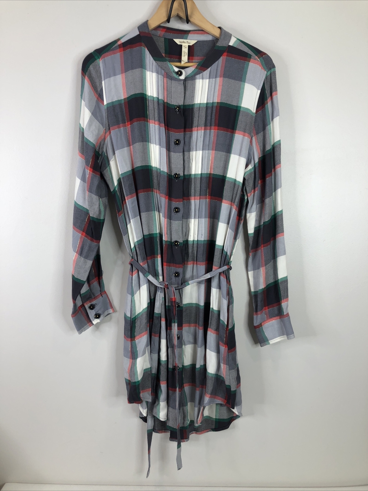 Matilda Jane Women’s L Green Red Multi-Color Plaid Coming to Town Tunic ...