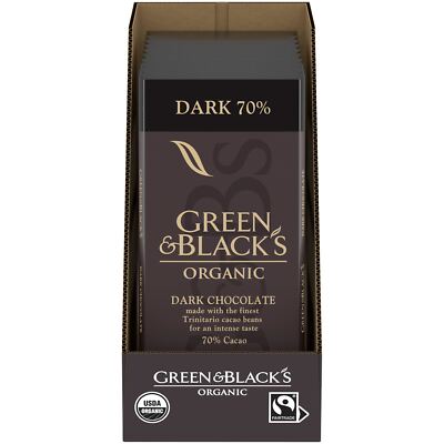 Green & Black's Bio Dunkle Schokolade Tafel, 70% Kakao, Osterschokolade, 3,17 Oz