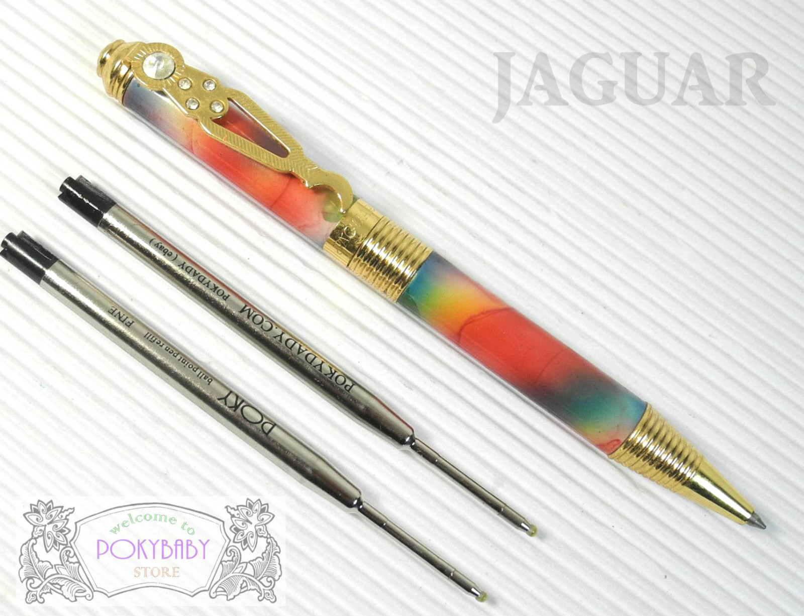 Jaguar BP 22 ballpoint pen PURPLE MARBLE 2 POKY refills (PARKER style