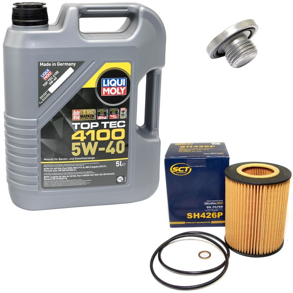MotoröL Set 5W-40 5 Liter + ÖLfilter SH 426 P + Schraube FüR BMW 3Er E46 X5 E53-image