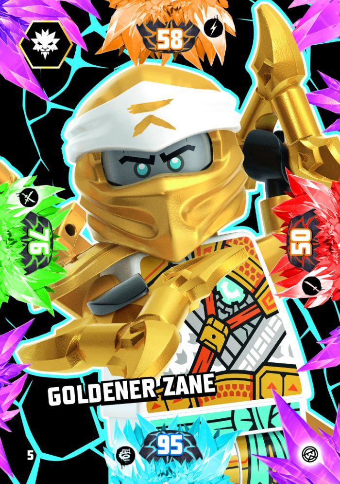 LEGO Ninjago Serie 8 Trading Card Nr. 5 - Goldener Zane - Foil