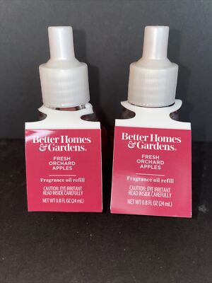 2 Better Homes & Gardens FRESH ORCHARD APPLES Fragrance Plug Oil Refills