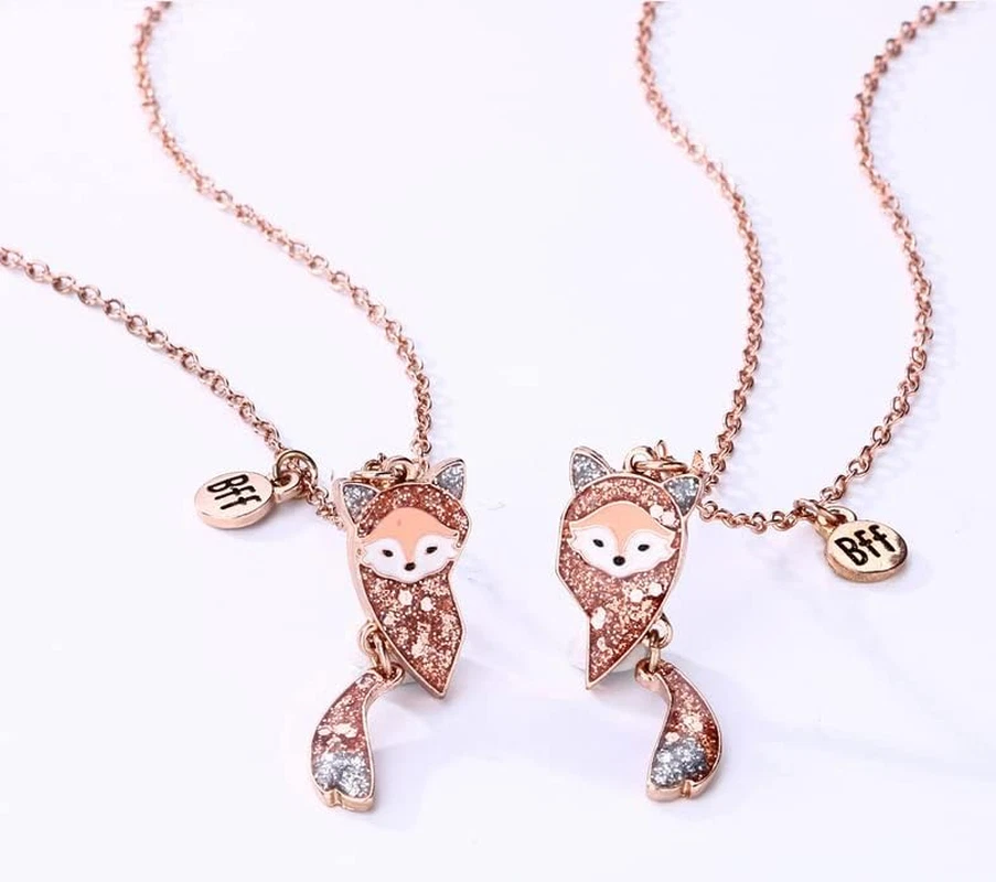 Beste Freunde für Immer Halsketten, Freundschaft Gold Fuchs Anhänger Ketten Hals - Bild 3 von 4