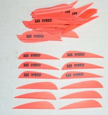 36- AAE Hybrid 26 2.7'' FIRE ORANGE Vanes arizona archery equip arrow fletching  