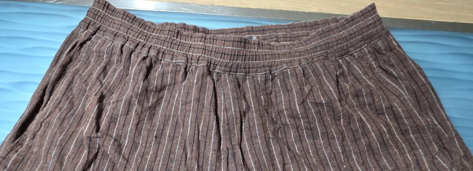 Pantalones Cortos MSGM Milano Lino Algodón Rayas Marrón Talla 48 (W30) Italia Foto 4 de 4