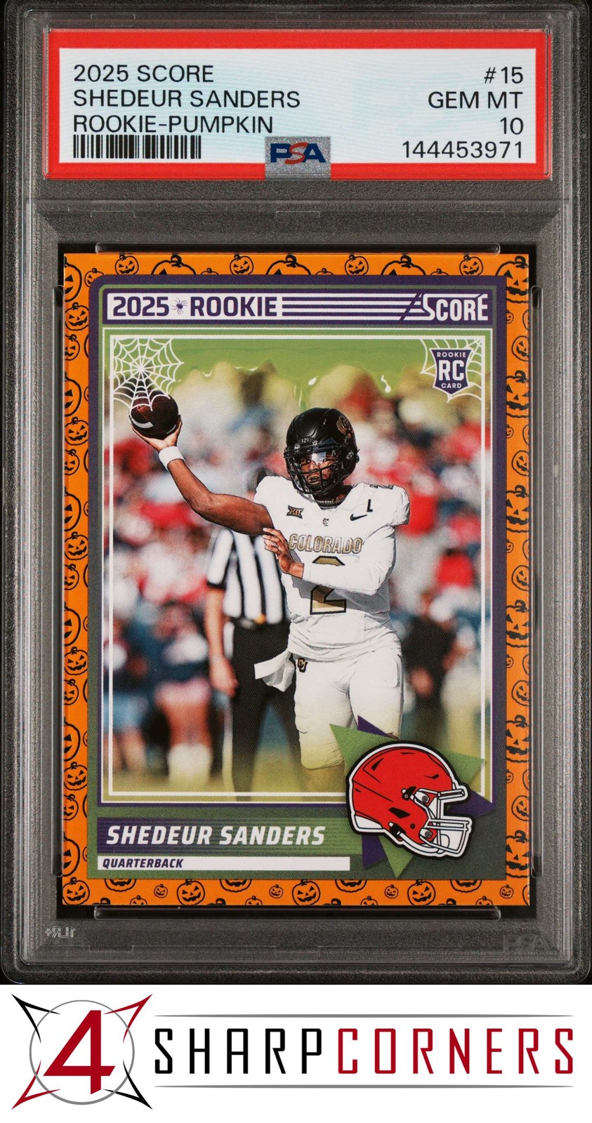 Shedeur Sanders Panini Score #15 Rookie-Pumpkin