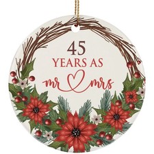 45 Years As Mr  Mrs 2025 Ornament 45th Wedding Anniversary Wreath Xmas Gifts