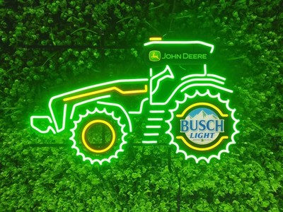 31''x19'' John Deere Farm Tractor Light Beer LED Neon Light Lamp Sign With Dimmer