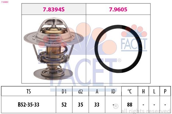 Facet Thermostat, KüHlmittel 7.8483 FüR Ford-image