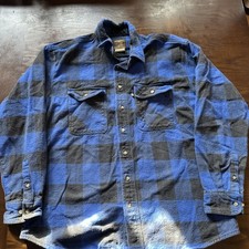 Berne Heavy Duty Flannel Work Shirt Men's XL Heartland Plaid Chore Barn Jacket