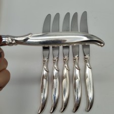 6X BK 1847 Rogers Bros FLAIR International Silver Plate Butter Knives 1956
