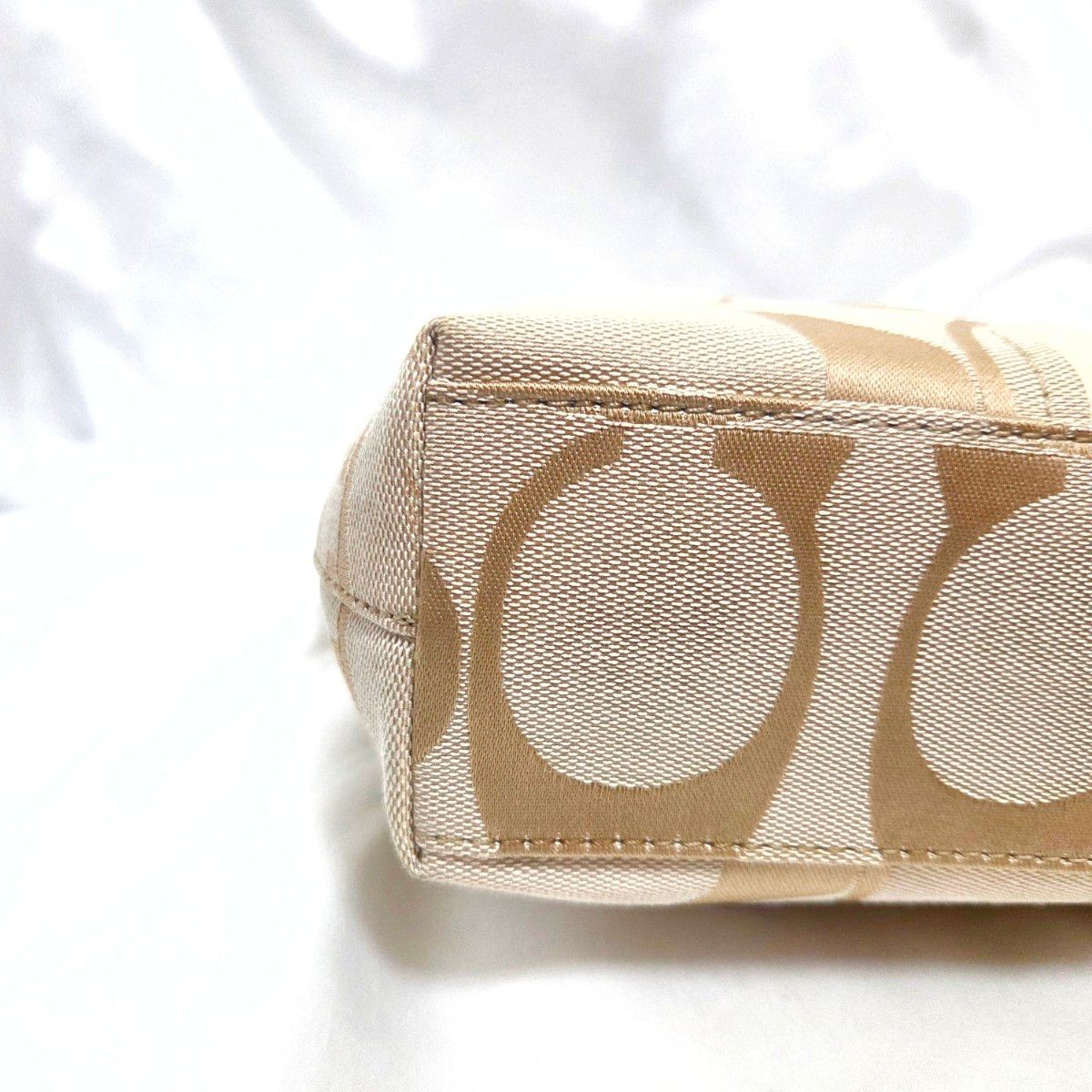 COACH Handbag Tote Bag Signature Canvas Beige 11a thumbnail 7