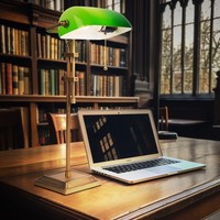 BüRoleuchte Bankerlampe Tischleuchte Beistelllampe Nachttischlampe GrüN H 56 Cm