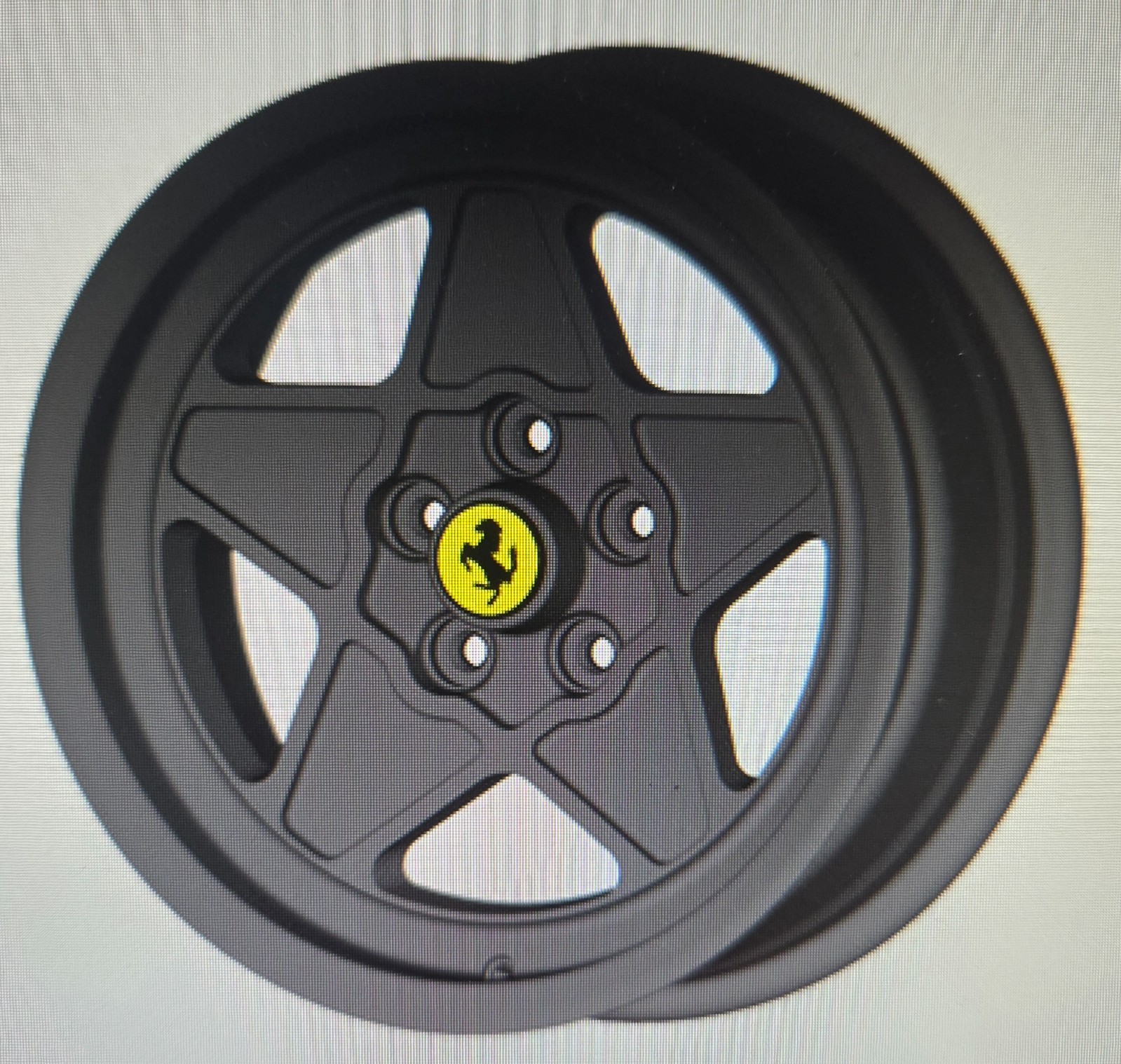 Ferrari 308 wheel set front & rear 16 inch 2x8 2x7 black aftermarket