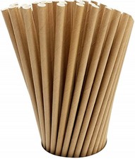 100 Pack Kraft Paper Straws Biodegradable Cofriendly Drinking Bulk For Party Sup