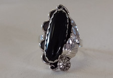 Navajo Black Onyx Sterling Silver Ring 5.2g Sz 9 1/4