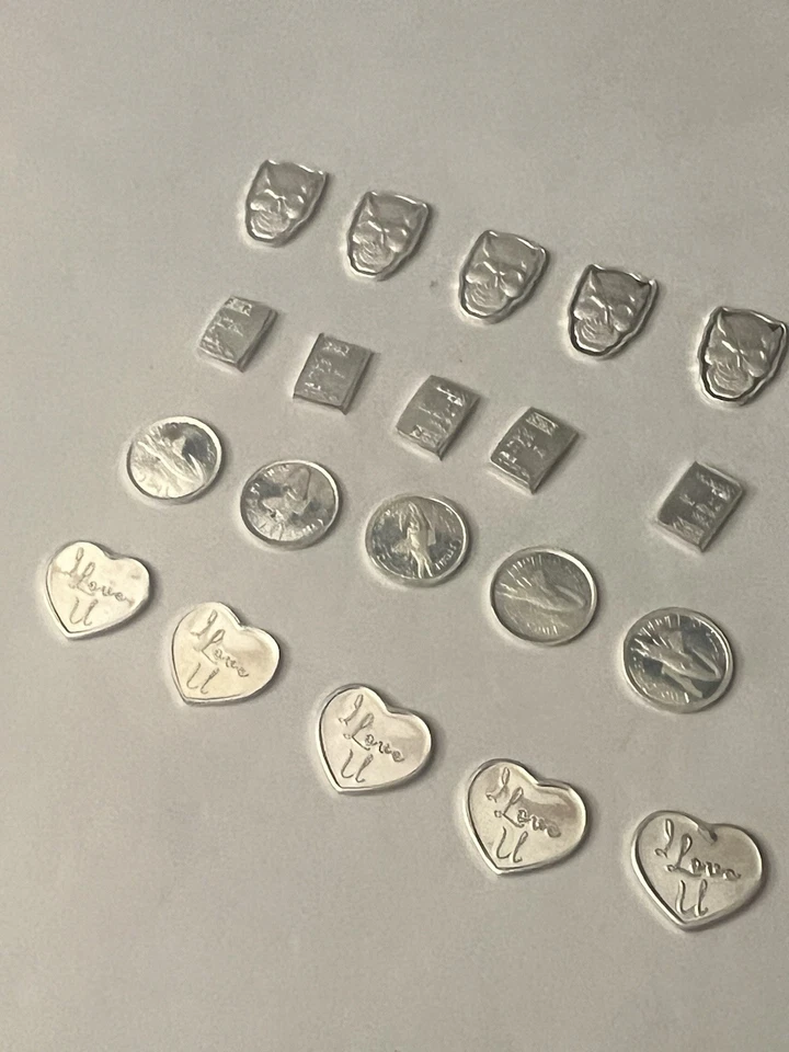 Silver Lot .999 Fine - 20 -  1 Gram Rounds And Bars Mixed 20 Grams Total - Image 2 of 4