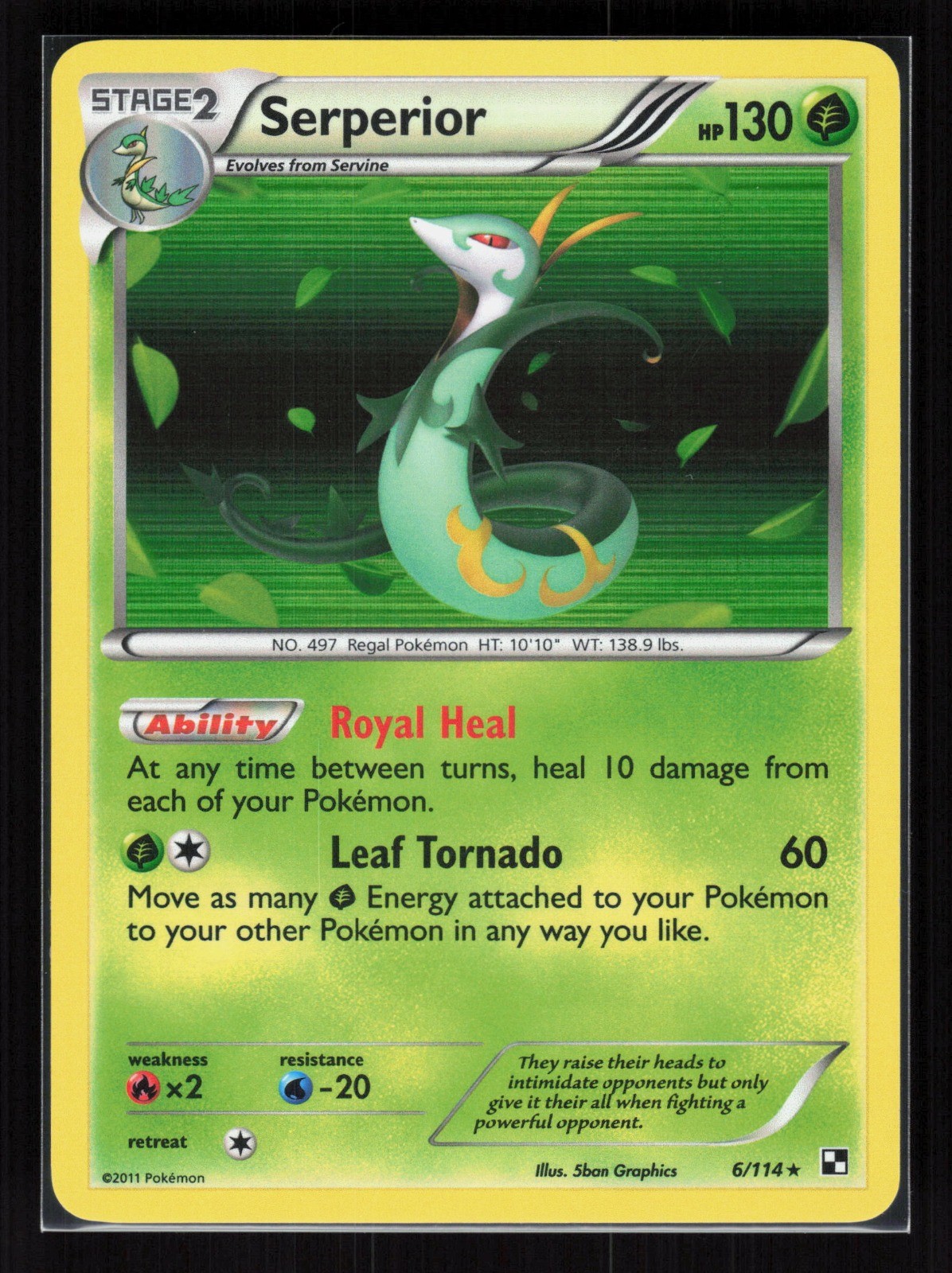 Serperior (6) Holo Holo Rare Pokemon Black and White 6/114 LP