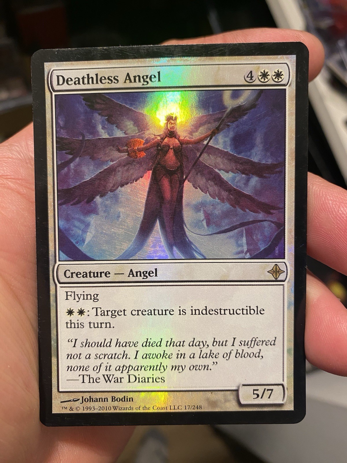 MtG Foil DEATHLESS ANGEL 17/248 Rise of the Eldrazi WORLDWIDE Magic LP/NM