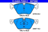 Bremsbelagsatz Scheibenbremse ATE 13.0460-7268.2 FüR BMW F10 F11 5Er Touring 518