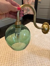 Green Glass Brass Wall Light - ideal for bathroom above mirror