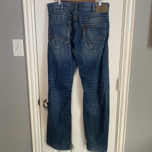 Pantalones de mezclilla plateados Zac pierna recta lavado oscuro para hombre 32x34 - Imagen 4 de 4