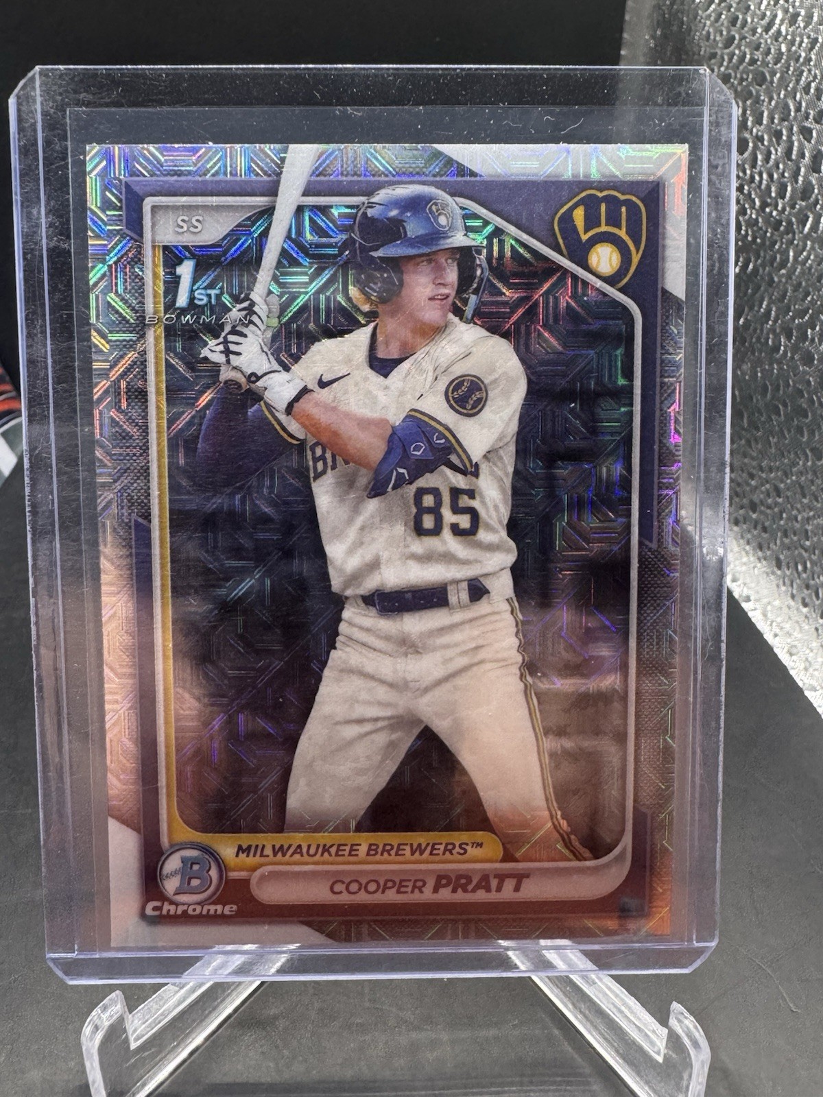 2024 Bowman Cooper Pratt Mojo Refractor 1st Chrome #BCP-137 Brewers B