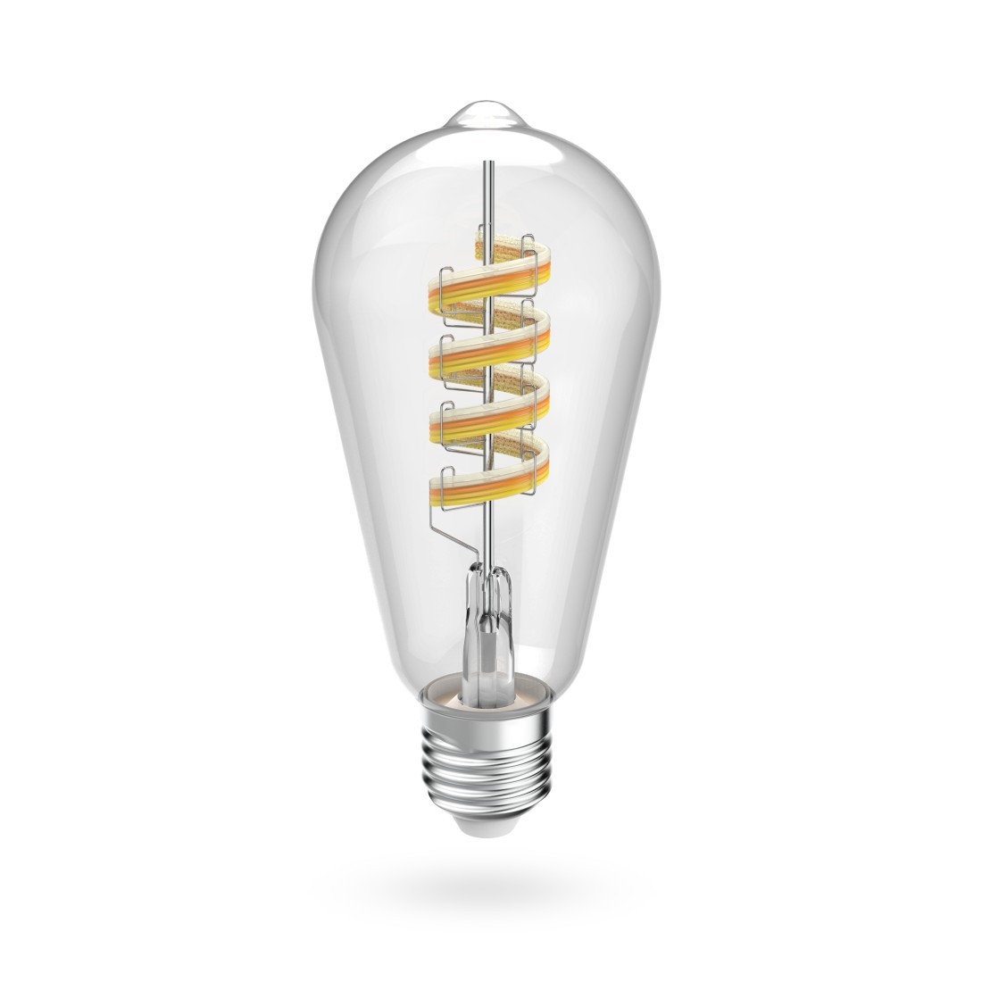 Ampoule LED connectée Matter E27 style vintage avec filament ST64 et éclairage RGBW variable