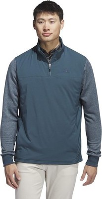 Adidas Mens Go-to Elavated Layer Golf 1/4 Zip Jacket Size M Blue IB2005 New