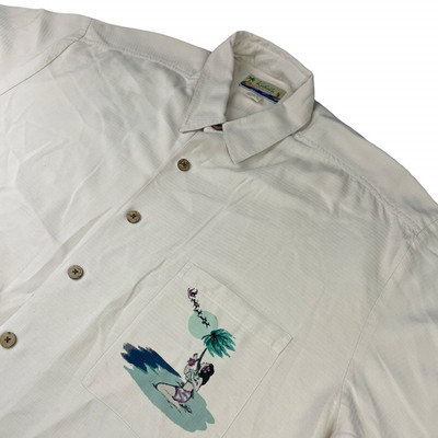 VTG Kahala Men s 100% Silk Christmas Santa Hawaiian Shirt Beige   Large