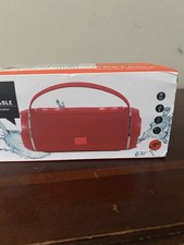 Wireless Portable Speaker Splashproof USB With Mic Red