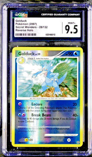CGC 9.5 Golduck #28 Reverse Holo Secret Wonders Pokemon 2007