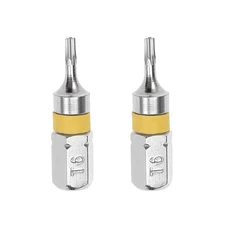 4*S2 High Alloy Steel 25mm Long 1/4"Hex Shank T6 Security Torx Screwdriver Bits