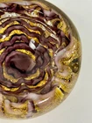 VTG BAROVIER Murano Zebrati Gold Aventurine Amethyst Art Glass Bowl Italy