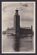 Vintage postcard Stockholm Stockholm City Hall Stadshuset tower view Sweden