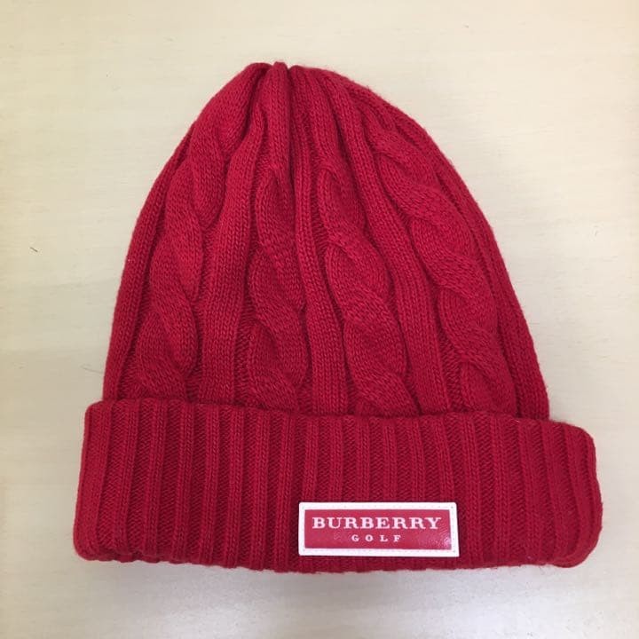 Burberry Golf Knit Cap Hat Red thumbnail 3