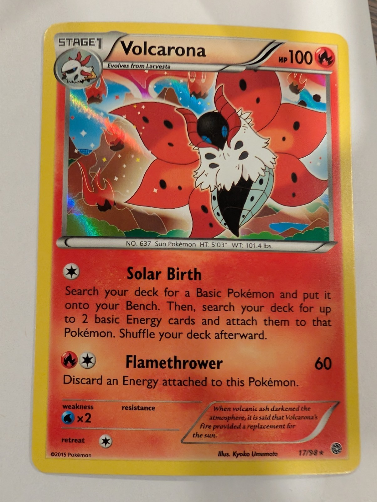 Volcarona 17/98 - XY Ancient Origins Pokemon Holo Foil Nice!