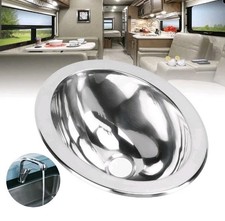 Stainless Steel Oval Sink Single Bowl Bar Sink 446x346x150mm Camper Caravan New