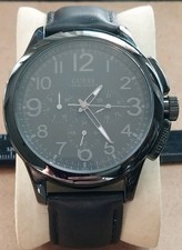 GUESS Waterpro Day  Date Quartz Watch U10628G1 Leather Band New Battery