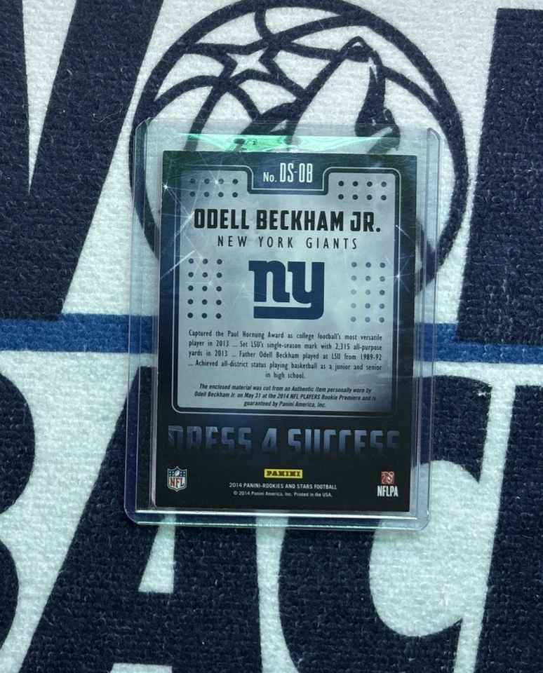 2014 Panini Rookies & Stars Odell Beckham Jr. Dress 4 Success RC Patch #DS-OB  - Image 2 of 2